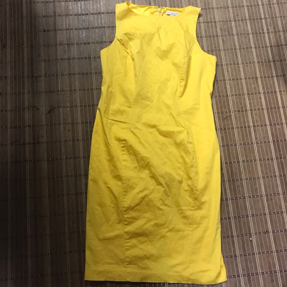 Eva Mendes Yellow Sheath Dress Size 12